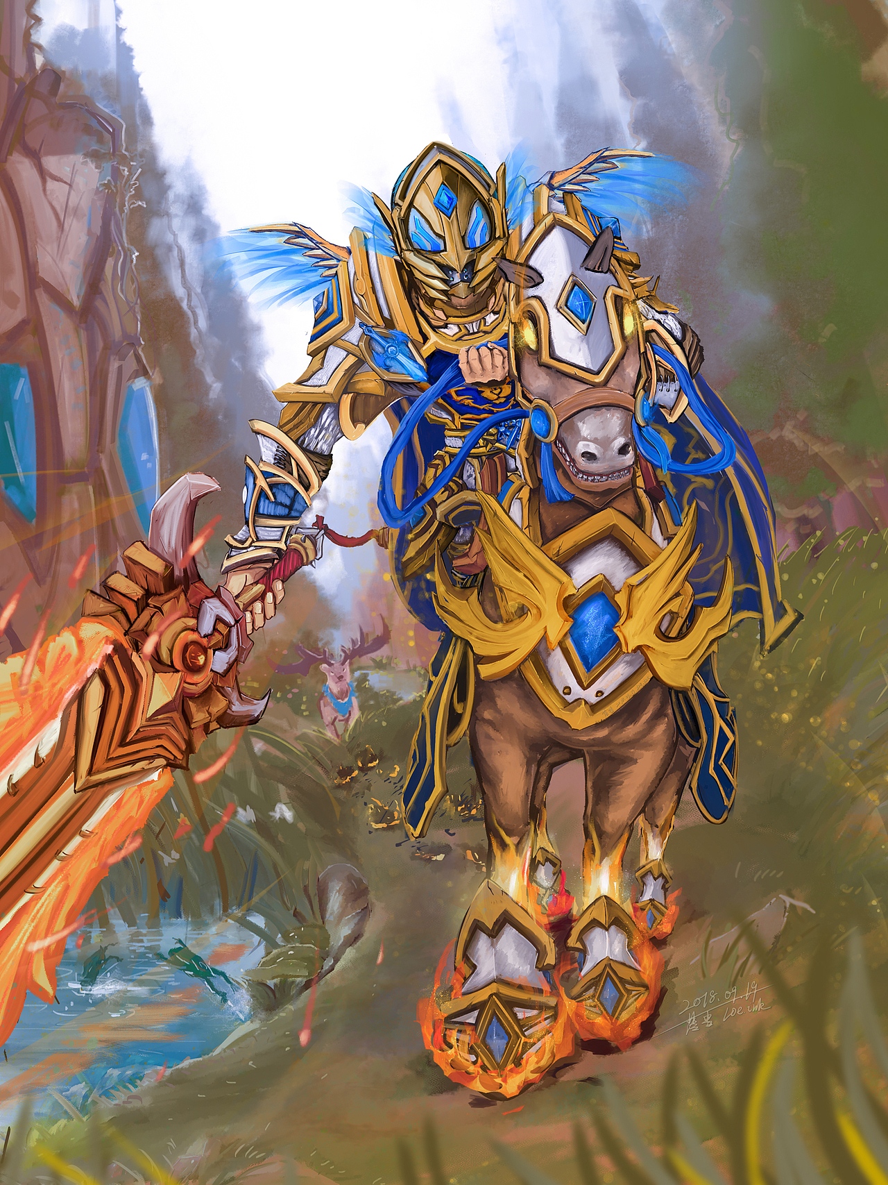 魔兽世界-联盟的新兵|插画|游戏原画|落雷ink - 原创作品 - 站酷