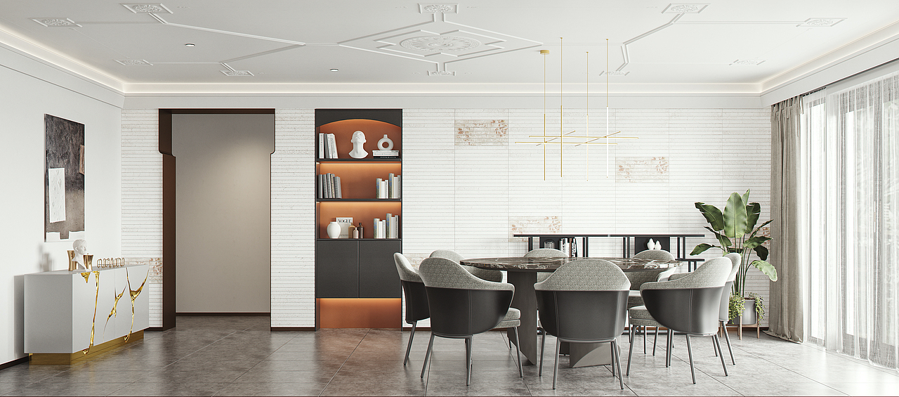 Modern style | 现代 ·客餐厅（图ZMjY5NjgxMzA0） - 家装设计 - 站酷设计师你喜欢河马吗诶嘿原创素材 - 站酷ZCOOL