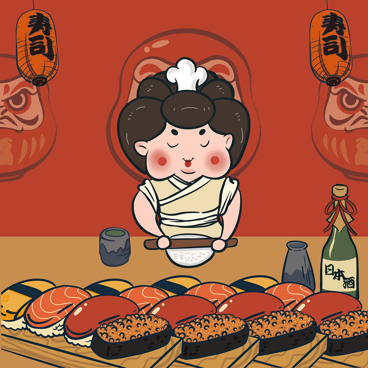 日料四季之神（图ZMTQyOTM4NDA0） - 创作习作 - 站酷设计师水手小瑶原创素材 - 站酷ZCOOL