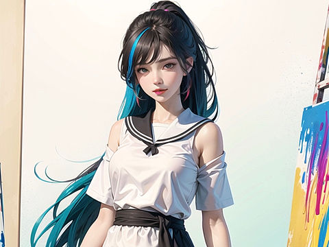 AI绘画 油画少女