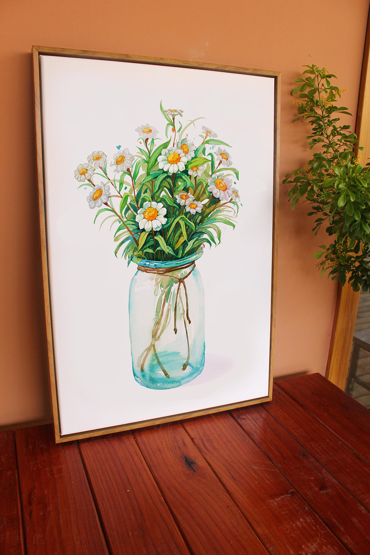 水彩清新文艺简约植物花卉