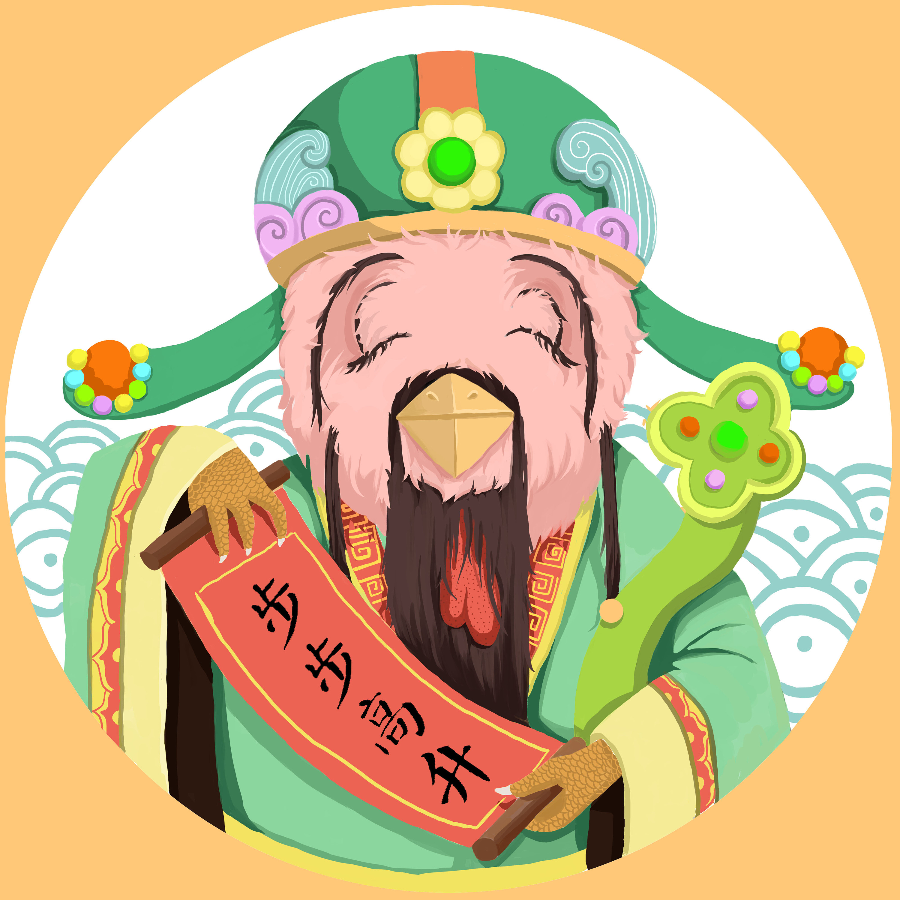 福禄寿三鸡|插画|商业插画|狸子菌 - 原创作品 - 站酷 (zcool)