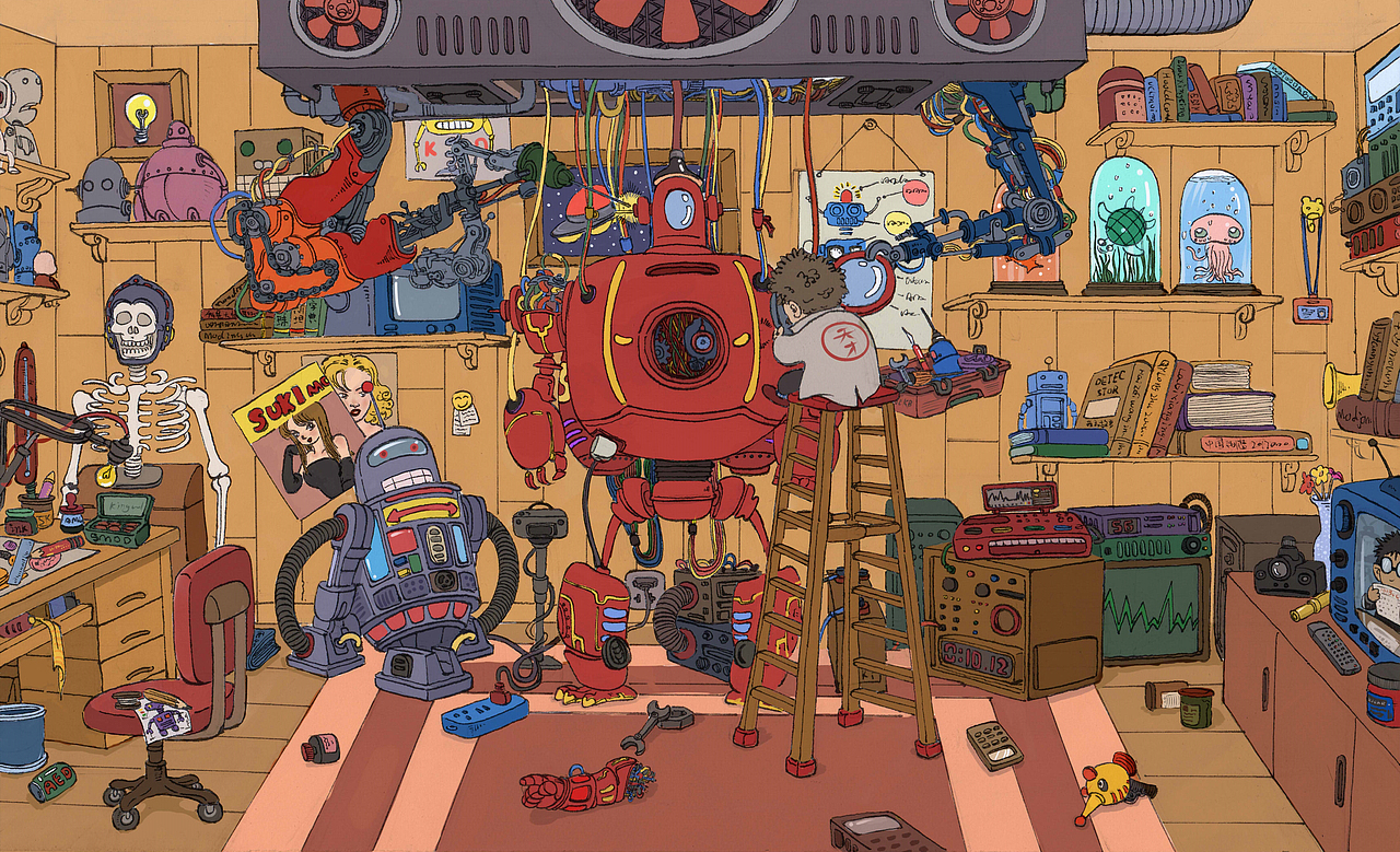 怪人科學(xué)家的實驗室（圖ZMTM0NTM0Mjky） - 創(chuàng)作習(xí)作 - 站酷設(shè)計師古木人原創(chuàng)素材 - 站酷ZCOOL