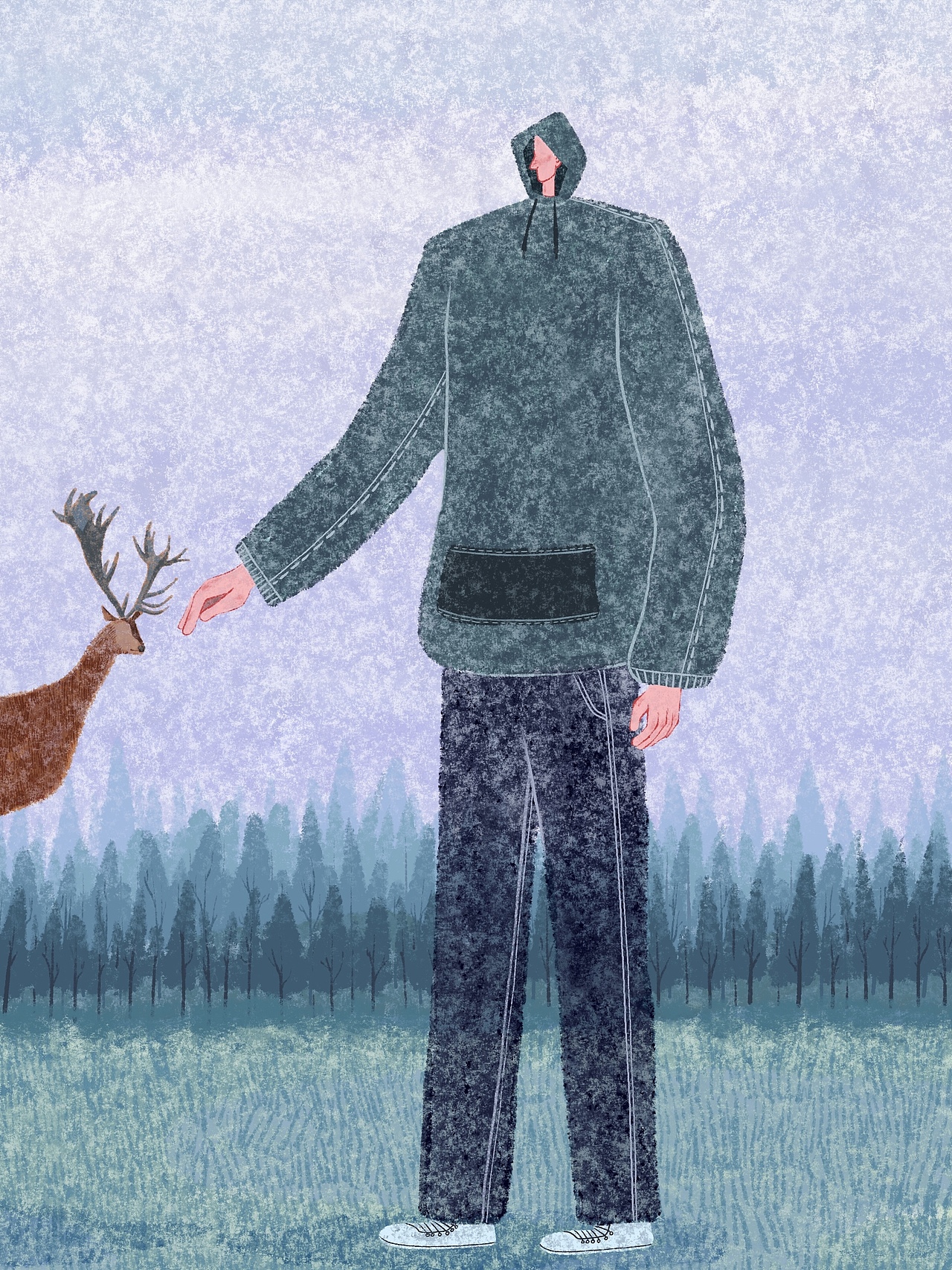 原创插画|伦敦Bushy Park的小鹿