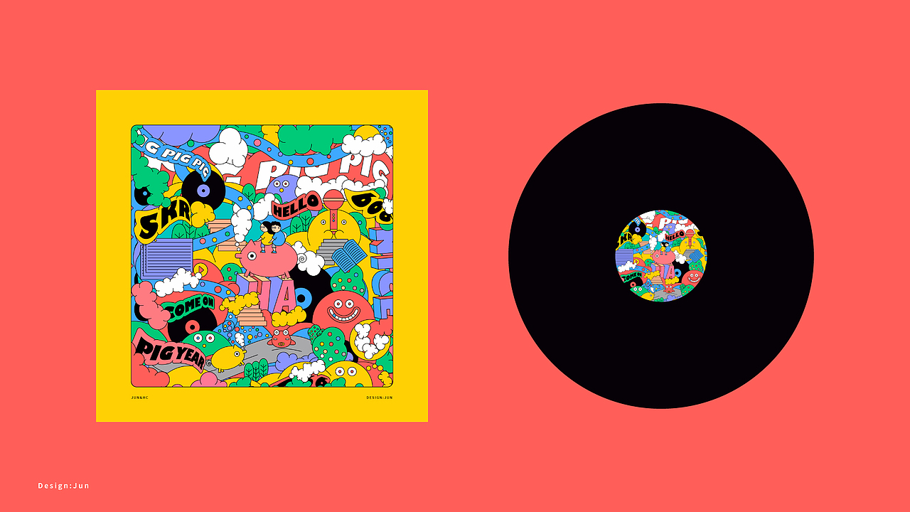 PIG PIG PIG & EVERYDAY（图ZMTQ5OTk3ODg0） - 新锐潮流插画 - 站酷设计师Jun_陈俊贤原创素材 - 站酷ZCOOL