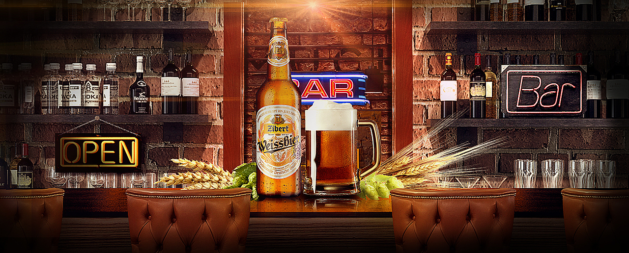 啤酒合成海报一张