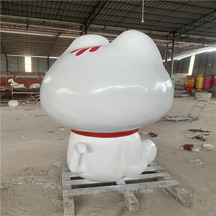 广州玻璃钢招财猫雕塑卡通动物雕塑商业美陈招财摆件