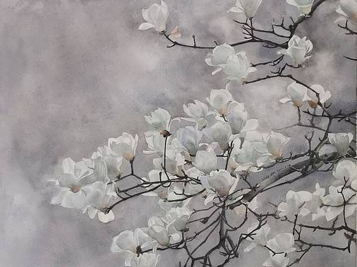 幽香凝雪晚风微