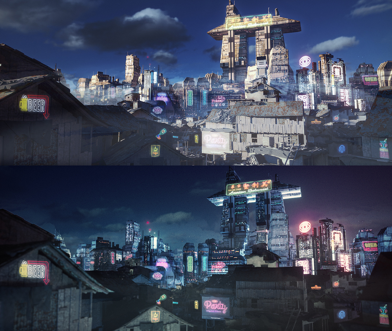 赛博朋克概念场景baynight练习