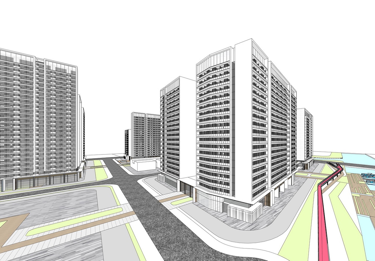 现代高层住宅su模型下载|空间|建筑设计|素模网 - 原创作品 - 站酷