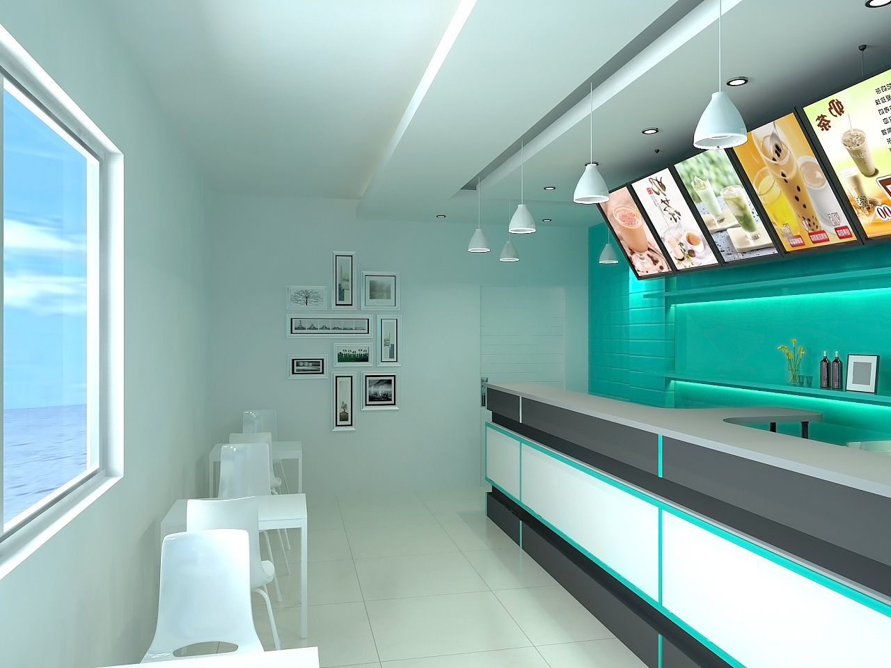 奶茶店，餐饮店铺设计|空间|室内设计|LeoStyle - 原创作品 - 站酷 (ZCOOL)