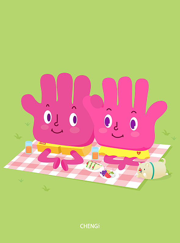 有一天你会在路上遇到那个与你十指相扣的人（图ZNTU4ODA2NzY=） - 艺术插画 - 站酷设计师CU_CHENG原创素材 - 站酷ZCOOL