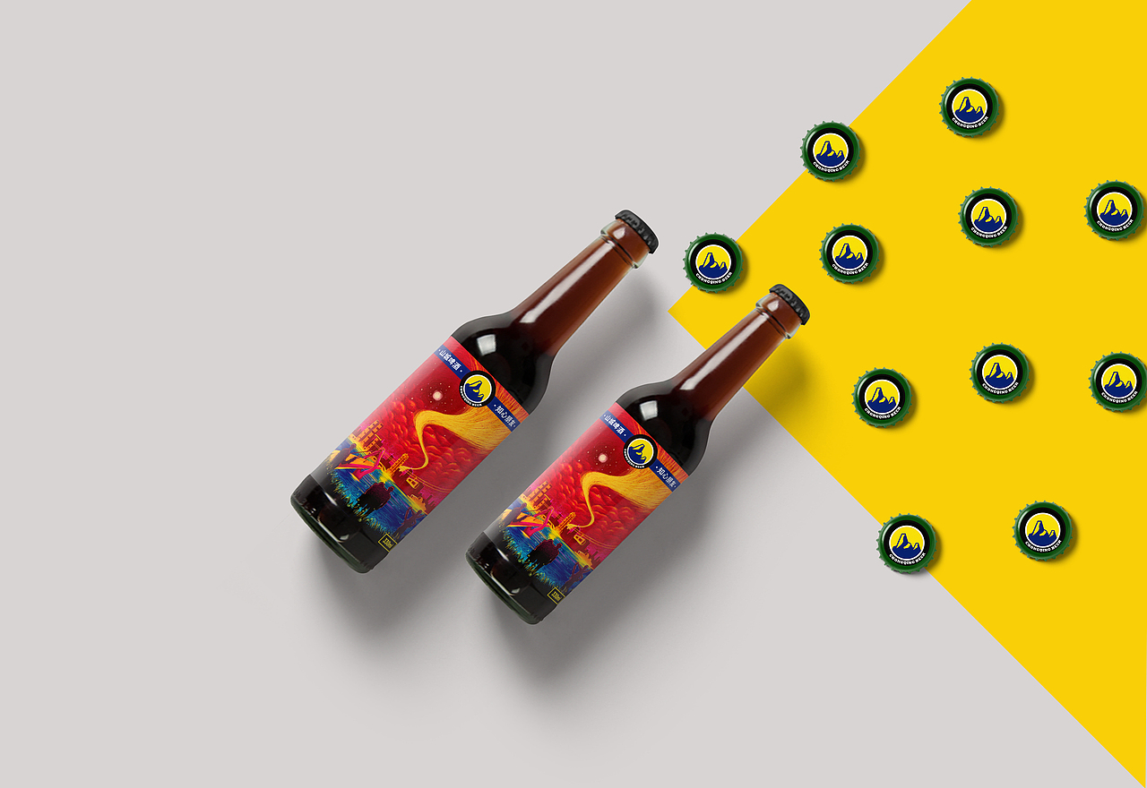 线圈插画 | 重庆老字号 | 山城啤酒 | 包装设计