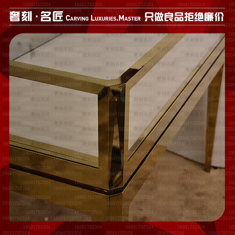 金属不锈钢镜面高端珠宝会所橱窗高柜珠宝展柜柜台定制