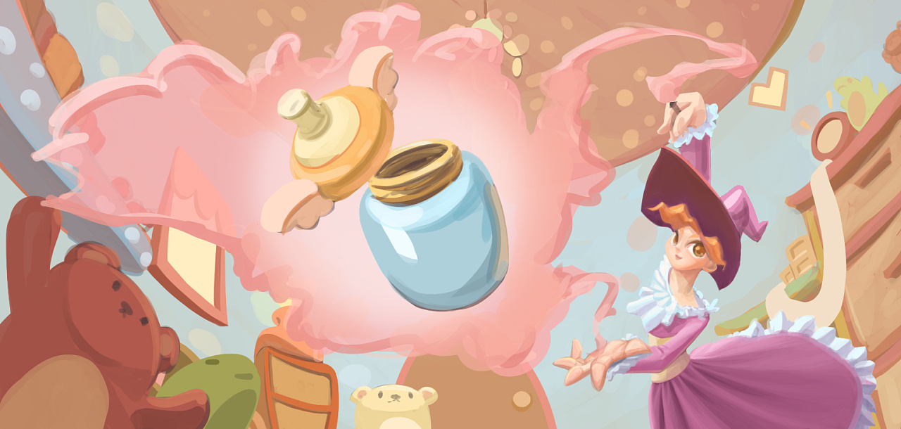 魔法妈妈动态图及部分绘制过程步骤图