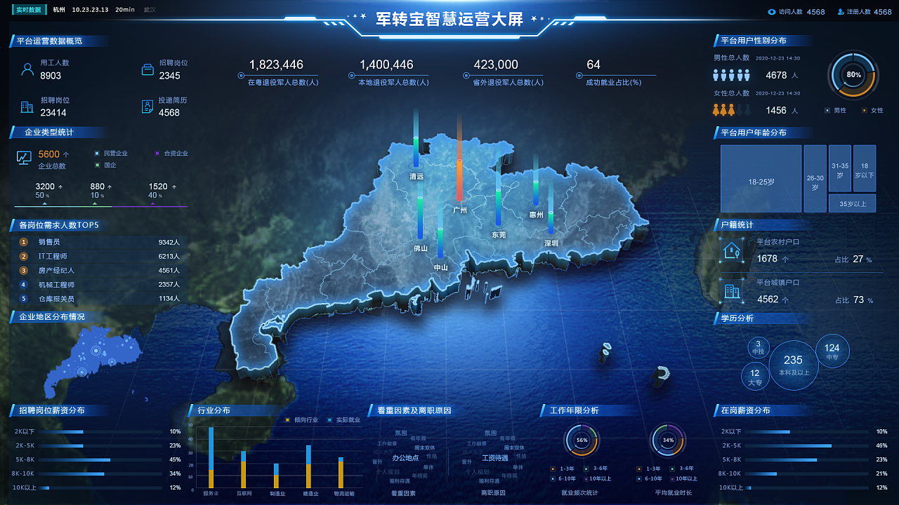 【数据可视化大屏】智慧运营