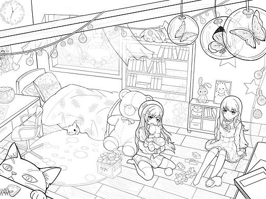 线稿阶段网络班练习作业，描线基础阶段