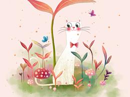 可愛靈動貓咪臥室客廳裝飾畫