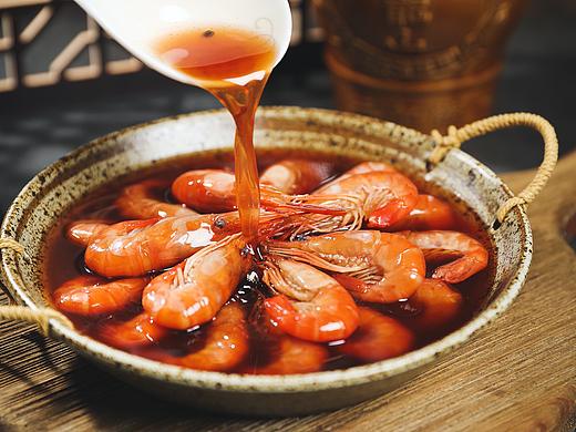 花雕熟醉虾 沼虾 美食摄影