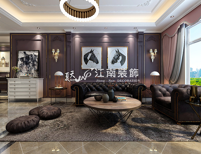 哈尔滨江南装饰公司中海紫玉官邸新古典风格装修效果图