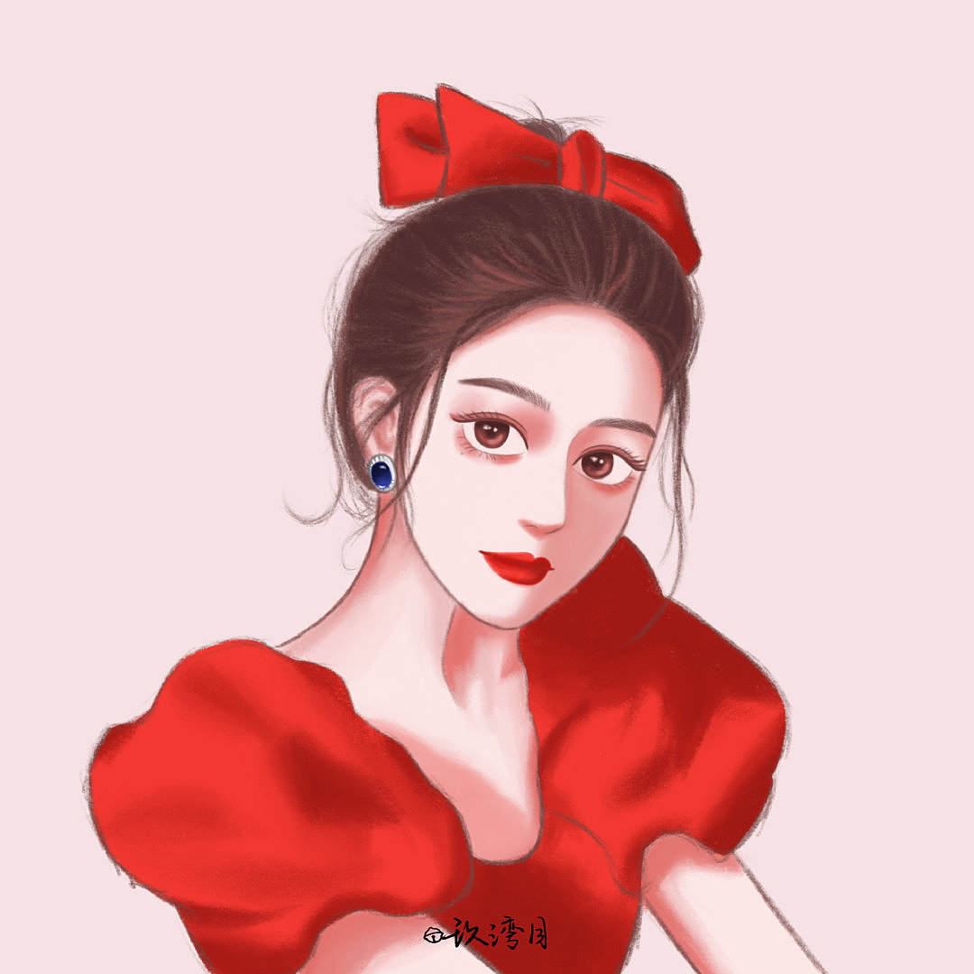 唯美头像插画美少女现代风