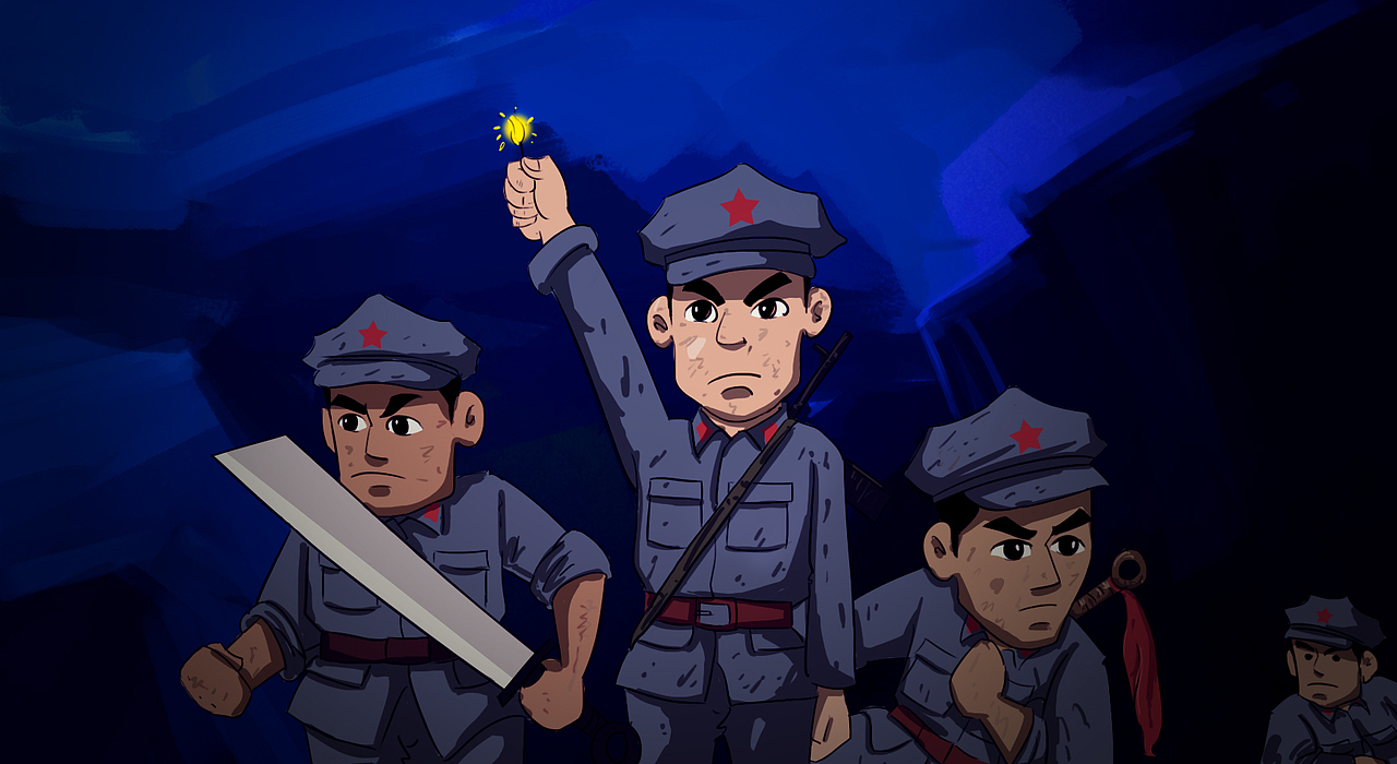 7,原来他们登岸后,离敌只有二三十米,打手电筒容易被发觉,他们便用了