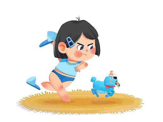 一只属于你的狗狗（个人主页-ZNTQ1NTQyNTI=） - 儿童插画 - 站酷设计师植蓝大白原创素材 - 站酷ZCOOL