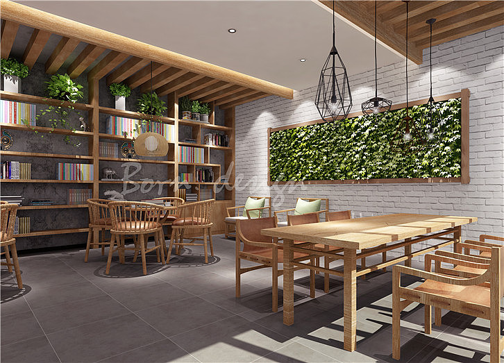 上海民宿酒店效果图设计时尚仿古世外桃源淳朴互联网