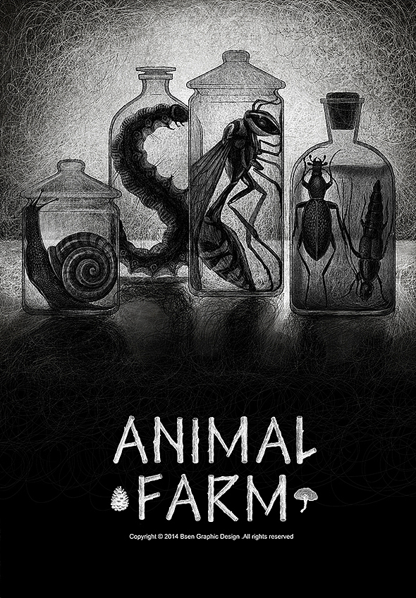 水里的动物&昆虫（Animal Farm）（图ZMTUzODQzNTY=） - 商业插画 - 站酷设计师王比森bsen原创素材 - 站酷ZCOOL