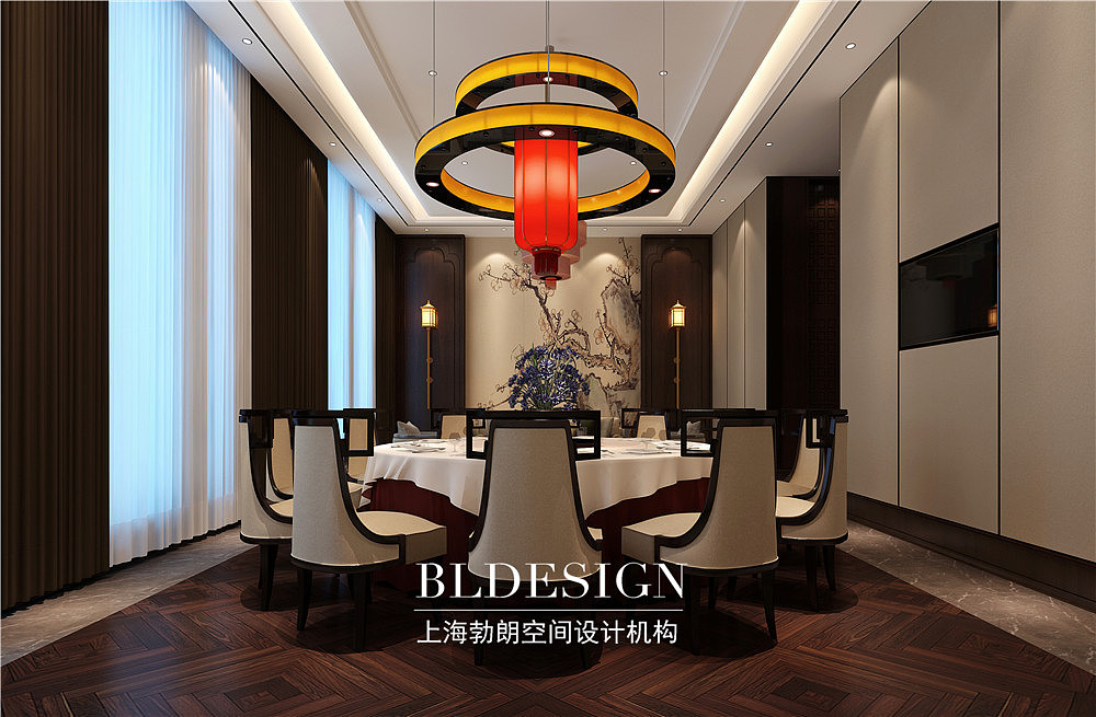 郑州餐厅设计公司解析平顶山叶县宾馆新中式餐