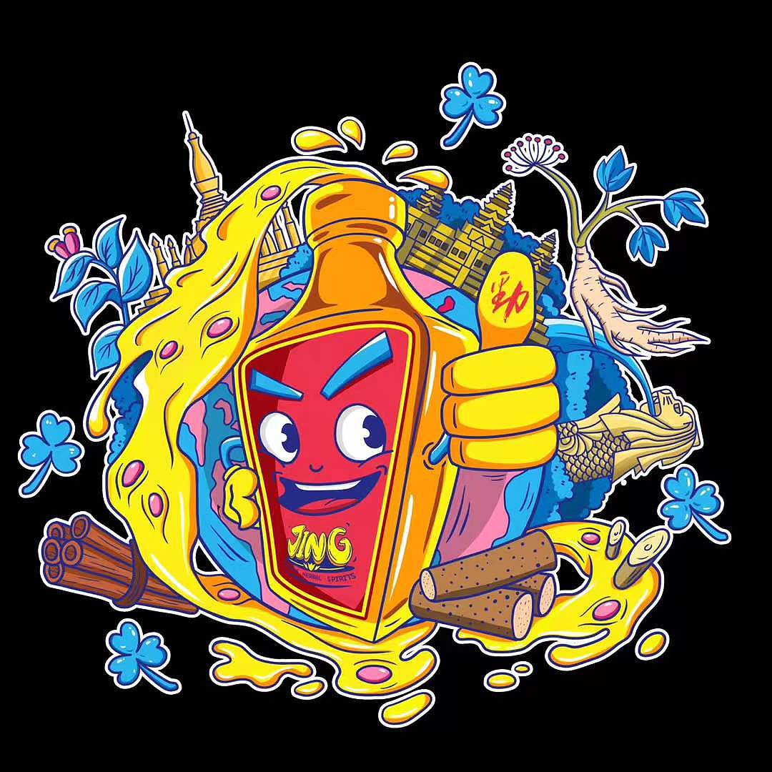 劲酒文化衫图案设计