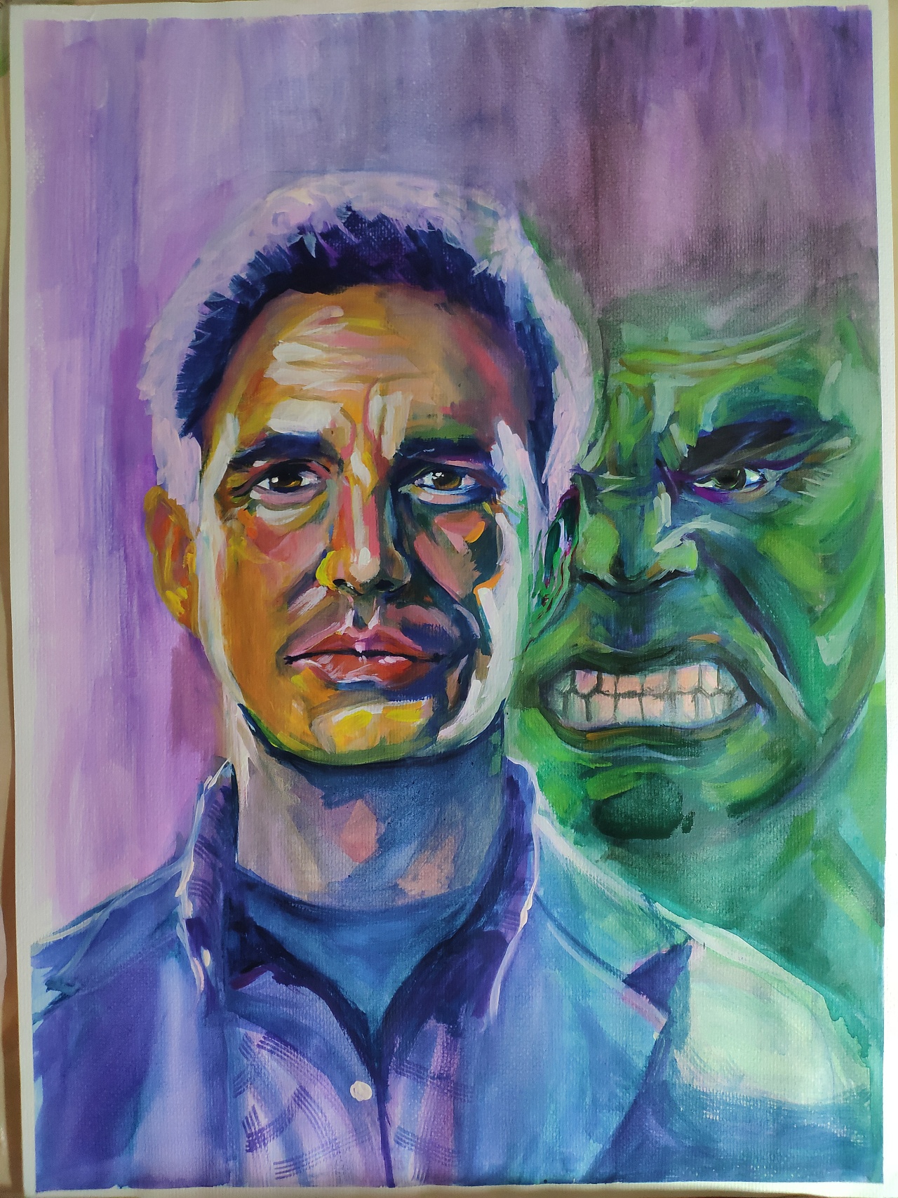 用水粉颜料厚涂