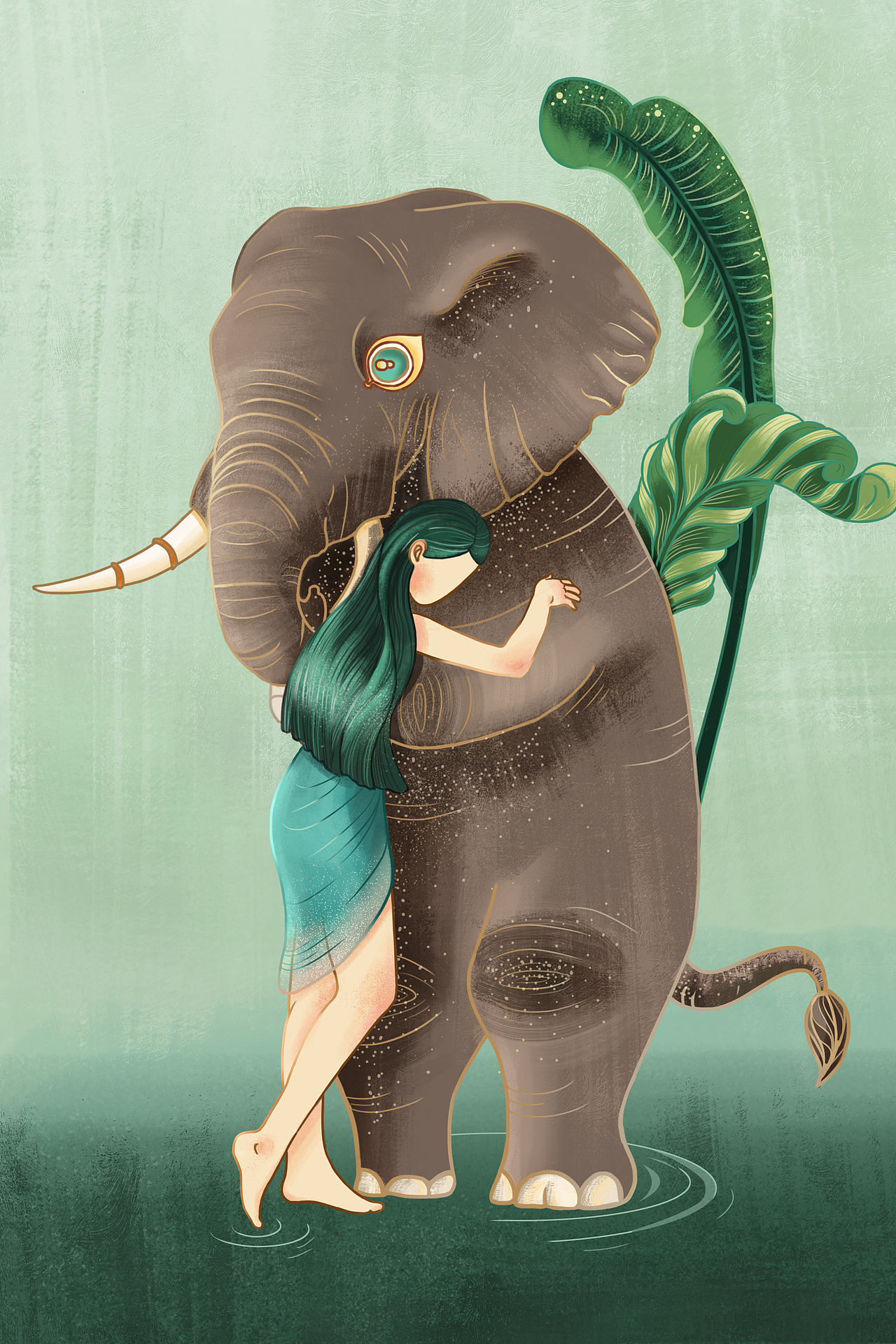 保护环境，拥抱大自然插画