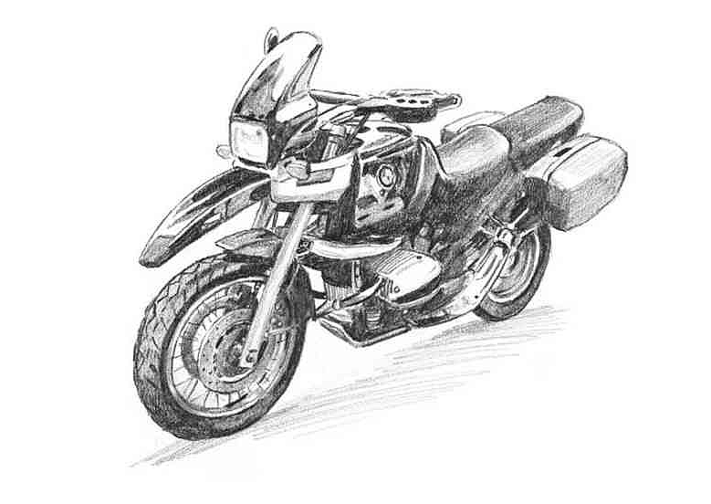 摩托车素描步骤图解