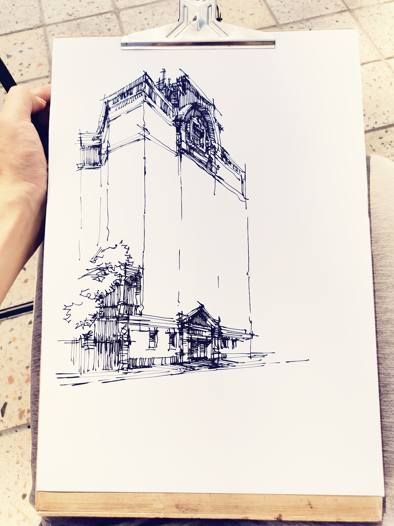 外滩钢笔速写建筑写生