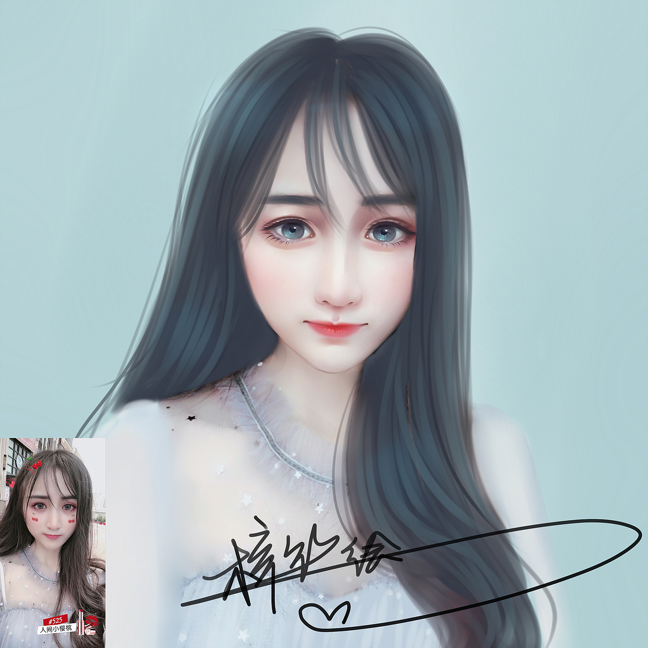 转手绘头像系列(美丽的你)