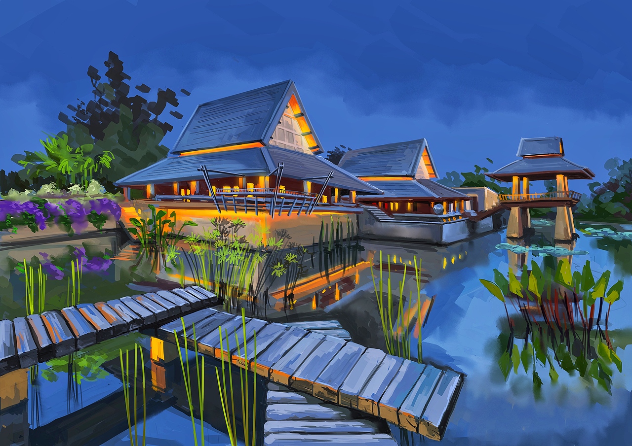 伊豪民宿|插画|创作习作|猫嚎斯_临摹作品-站酷zcool