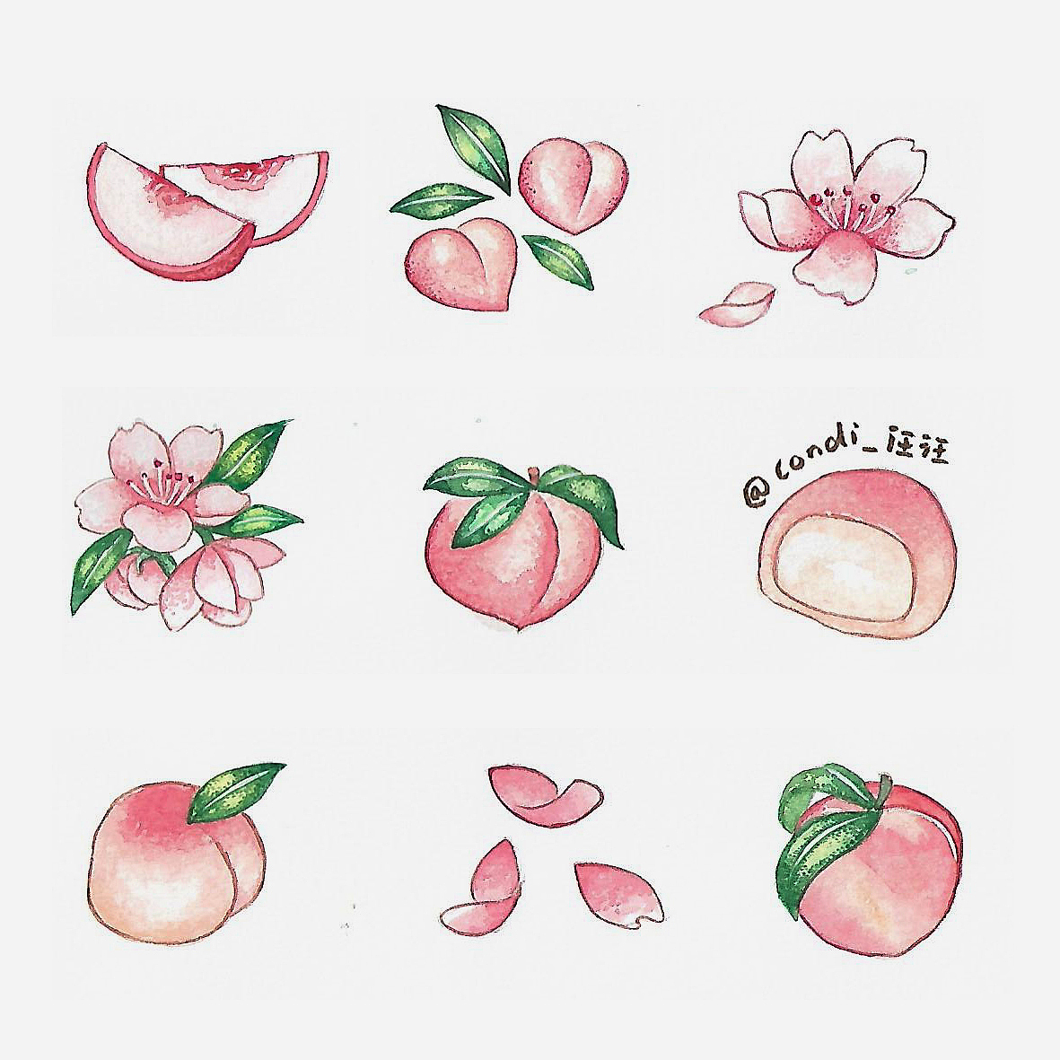 水果和甜点——水彩（图ZMTgwMjYyMDcy） - 创作习作 - 站酷设计师Condi_汪汪原创素材 - 站酷ZCOOL