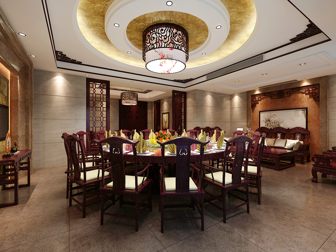 汤善坊酒楼项目 室内设计（图ZODgwNzAxNjg=） - 家装设计 - 站酷设计师宏泽设计原创素材 - 站酷ZCOOL