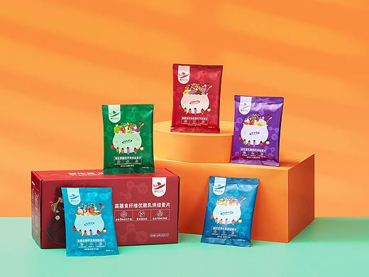 一组代餐麦片包装设计