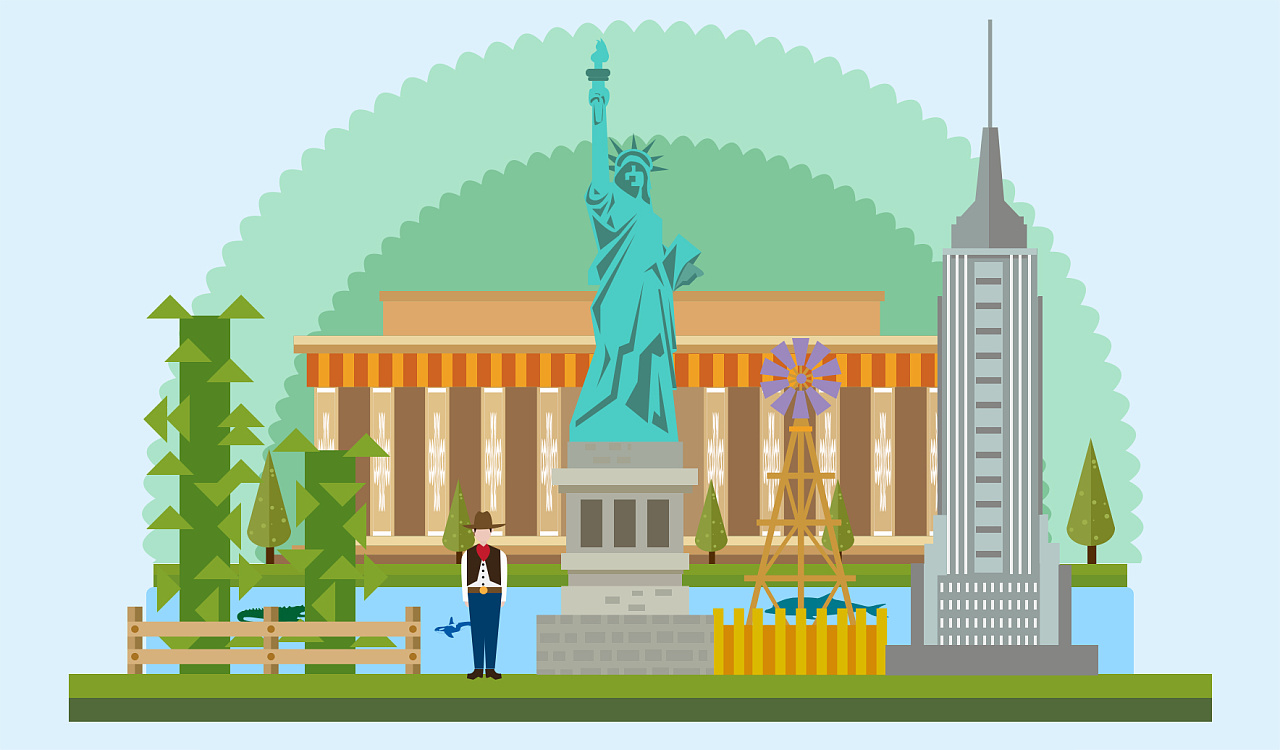 "地标"插画设计