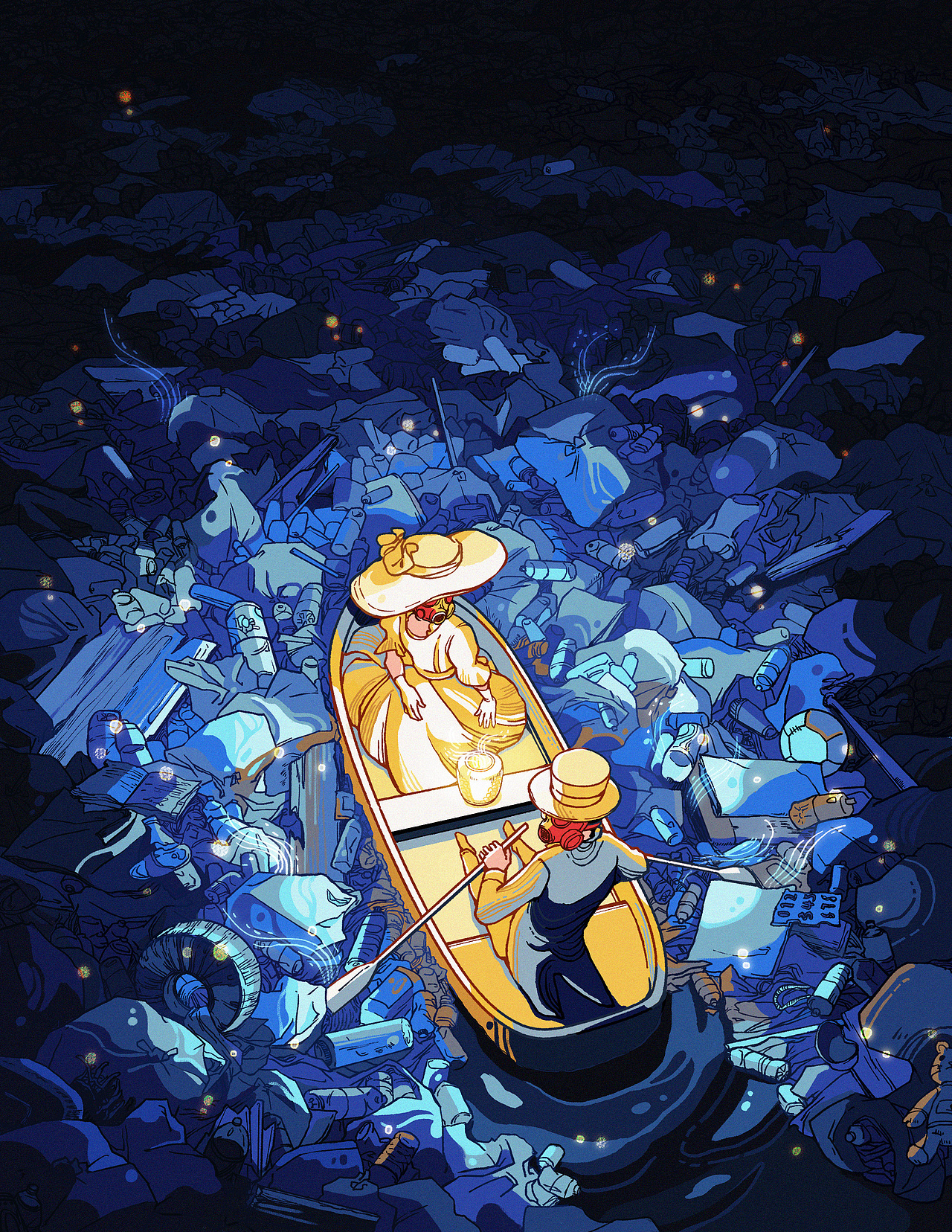 海洋污染 (封面设计)|插画|商业插画|王戴家的耗子_原创作品-站酷