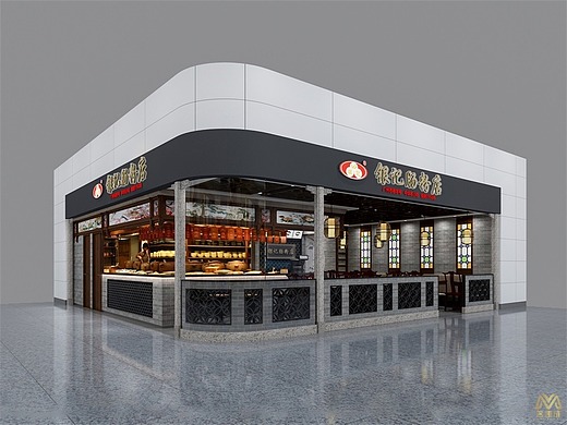 肠粉店银记店面设计#店铺设计 #银记肠粉店 #装修设计