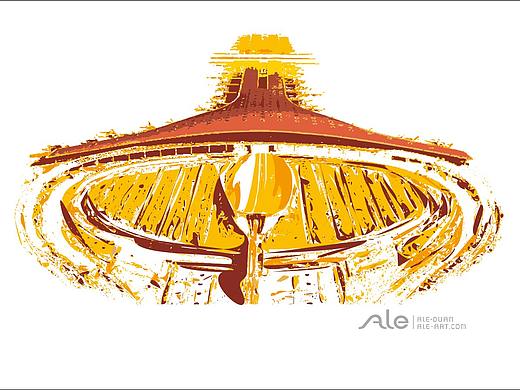 首都机场T3航站楼矢量图