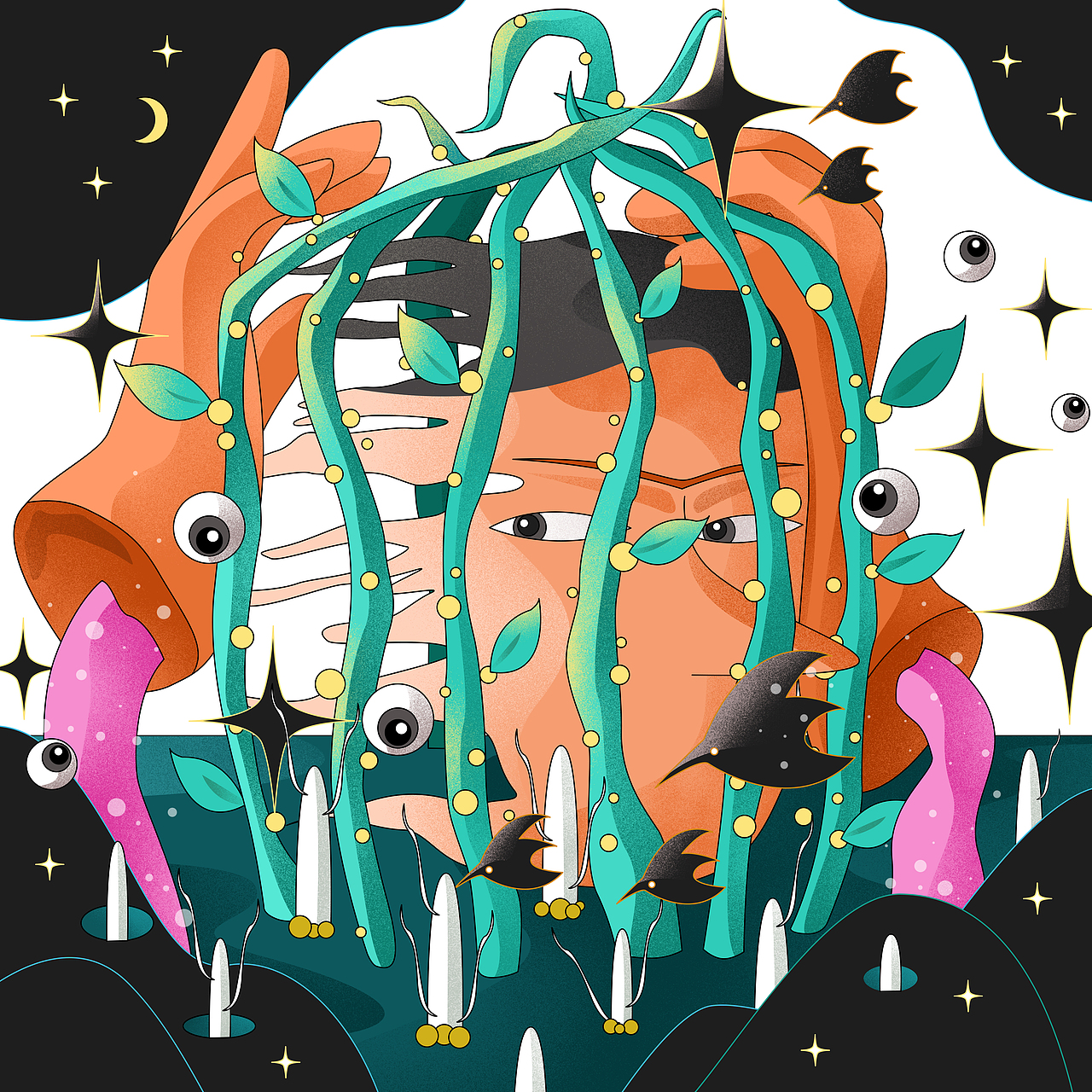 “反噬进化”生态危机插画设计（图ZMjU0OTgyMzgw） - 概念设定 - 站酷设计师南星Shea原创素材 - 站酷ZCOOL