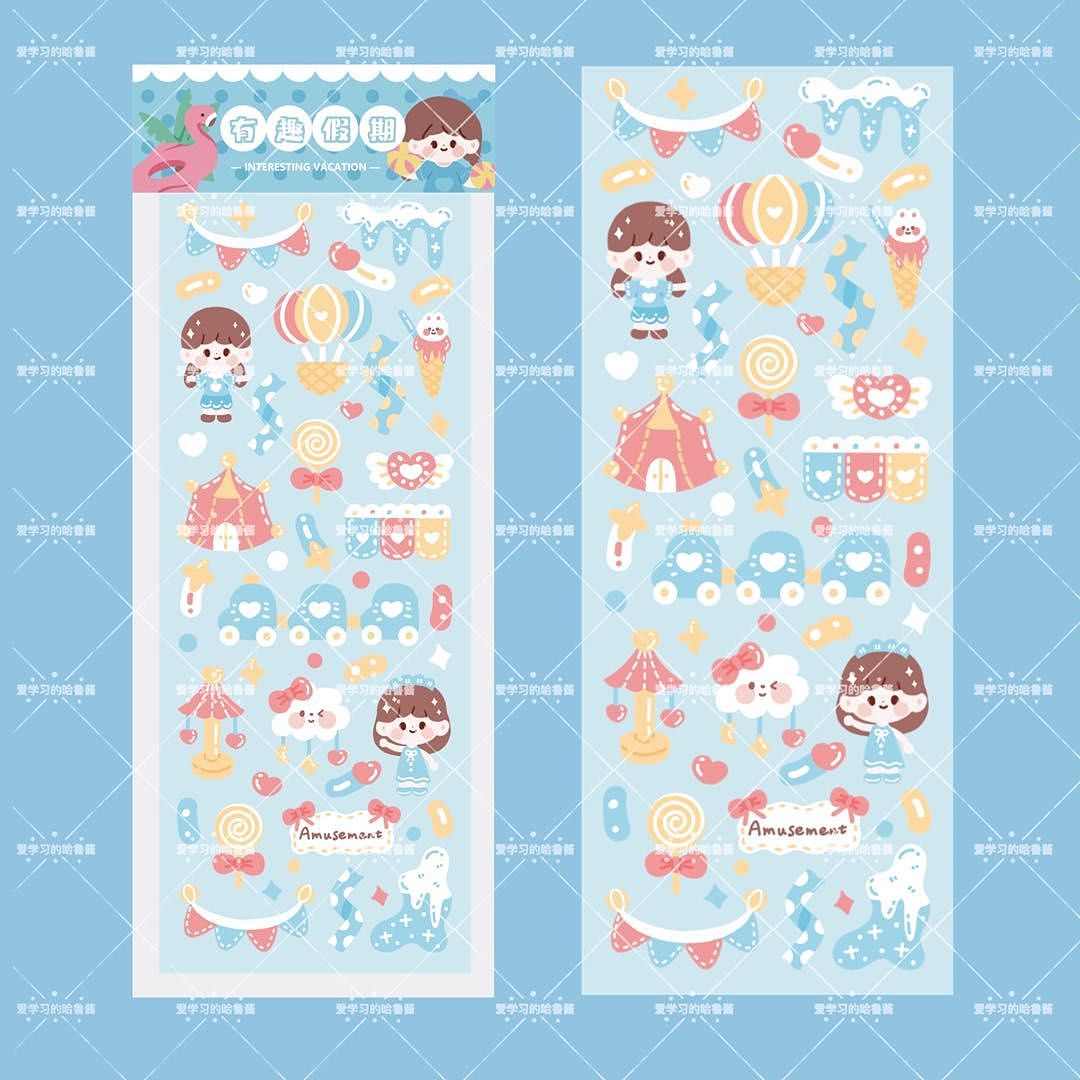 咕卡贴纸|有趣假期（图ZMzIxMDQwMzg4） - 儿童插画 - 站酷设计师爱学习的哈鲁酱原创素材 - 站酷ZCOOL