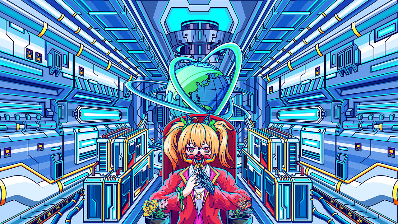 赛博朋克机械潮流场景插画（图ZMjY2NzEwMzEy） - 新锐潮流插画 - 站酷设计师呼左严原创素材 - 站酷ZCOOL