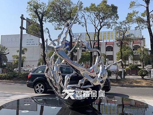 艺术镜面不锈钢水滴雕塑 不锈钢水浪雕塑