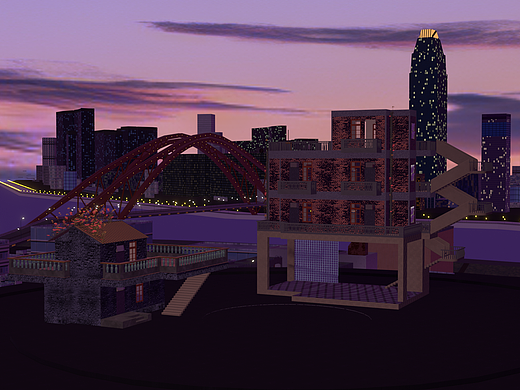 岭南风城市三维建模 blender