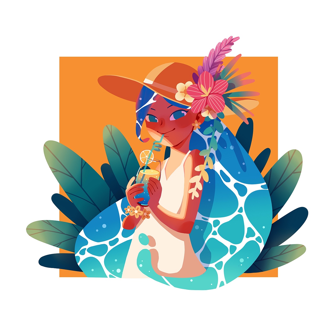 海女 系列插画（图ZMTY4MDQ1MzY0） - 创作习作 - 站酷设计师锅巴巴巴巴巴巴巴原创素材 - 站酷ZCOOL